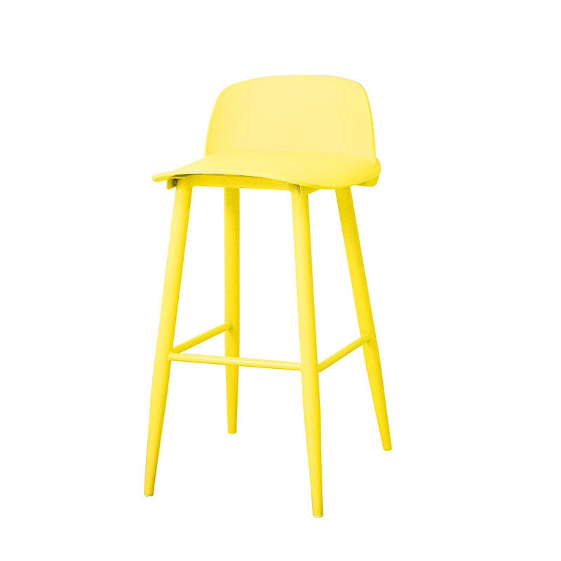 Coffee Shop Footrest Scandinavian Stool Matte Finish Plastic Barstool
