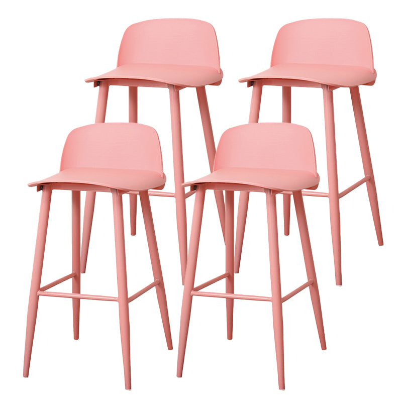 Coffee Shop Footrest Scandinavian Stool Matte Finish Plastic Barstool