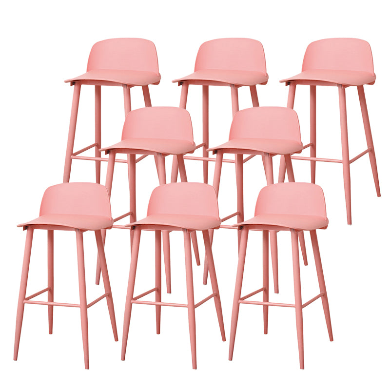 Coffee Shop Footrest Scandinavian Stool Matte Finish Plastic Barstool
