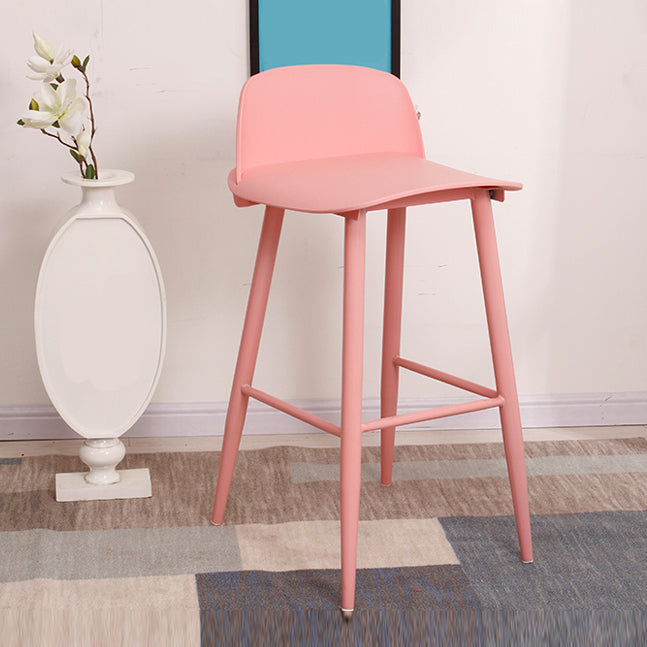 Coffee Shop Footrest Scandinavian Stool Matte Finish Plastic Barstool