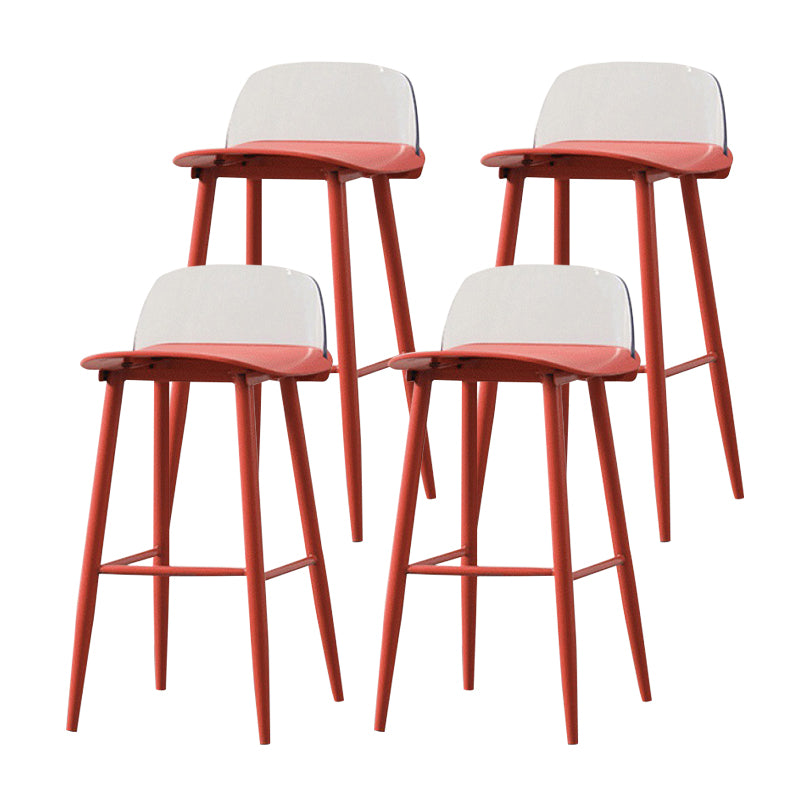 Coffee Shop Footrest Scandinavian Stool Matte Finish Plastic Barstool