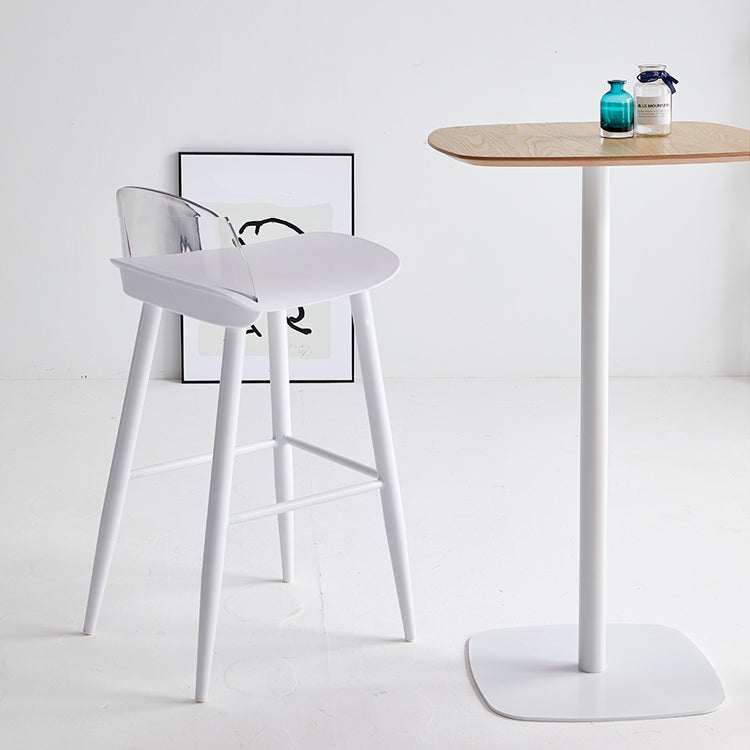 Coffee Shop Footrest Scandinavian Stool Matte Finish Plastic Barstool