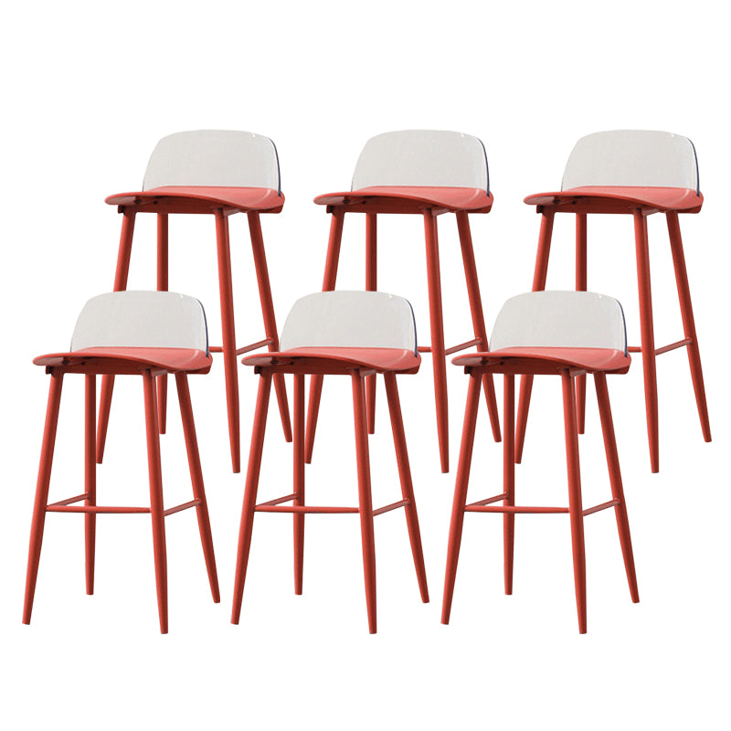 Coffee Shop Footrest Scandinavian Stool Matte Finish Plastic Barstool