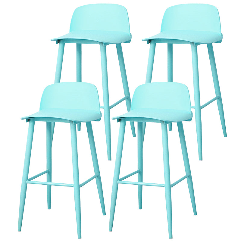 Coffee Shop Footrest Scandinavian Stool Matte Finish Plastic Barstool