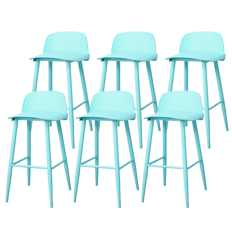 Coffee Shop Footrest Scandinavian Stool Matte Finish Plastic Barstool