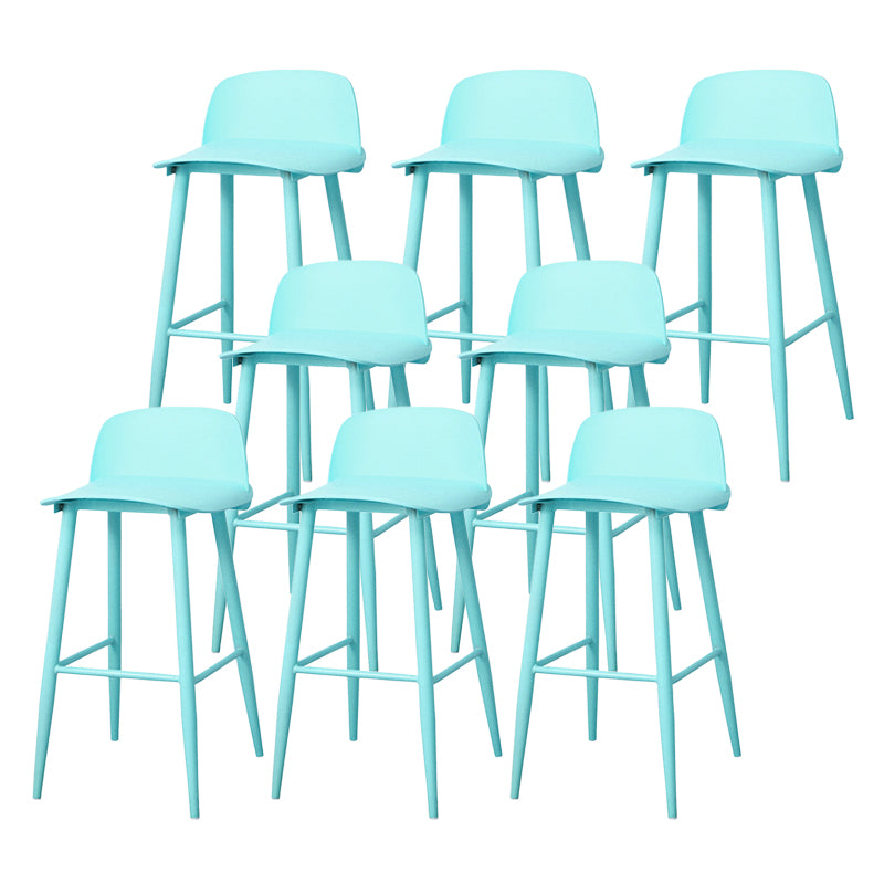 Coffee Shop Footrest Scandinavian Stool Matte Finish Plastic Barstool