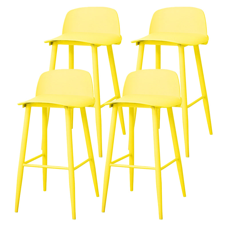 Coffee Shop Footrest Scandinavian Stool Matte Finish Plastic Barstool