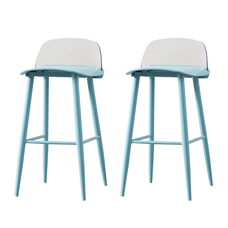 Coffee Shop Footrest Scandinavian Stool Matte Finish Plastic Barstool