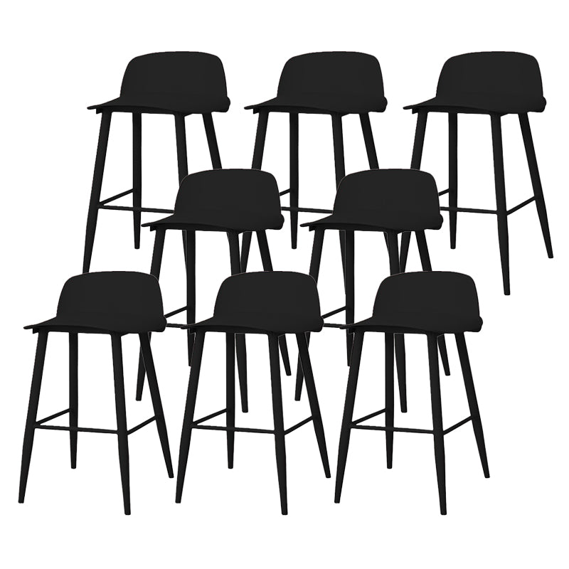 Coffee Shop Footrest Scandinavian Stool Matte Finish Plastic Barstool