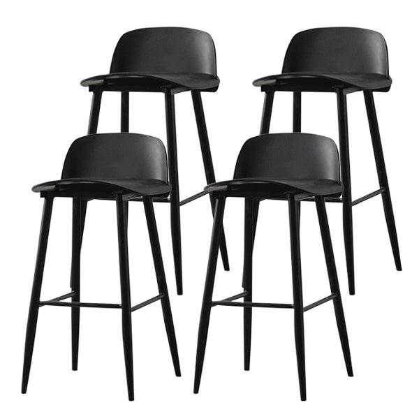 Coffee Shop Footrest Scandinavian Stool Matte Finish Plastic Barstool