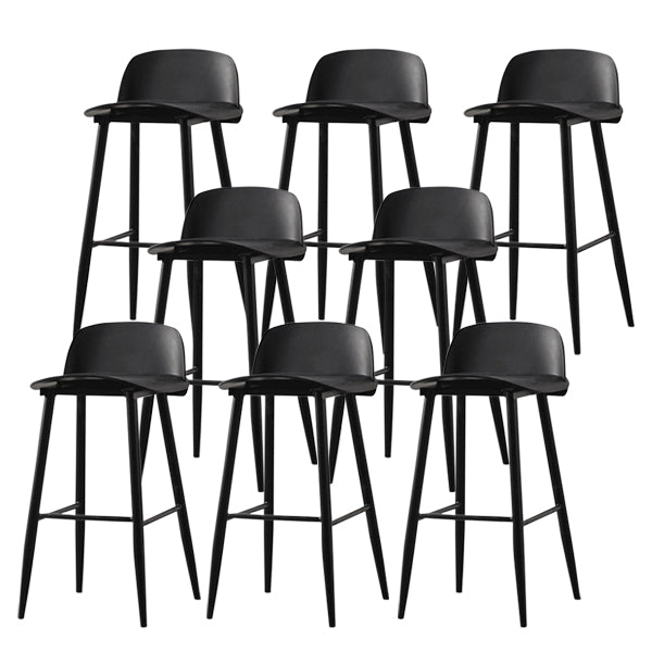 Coffee Shop Footrest Scandinavian Stool Matte Finish Plastic Barstool