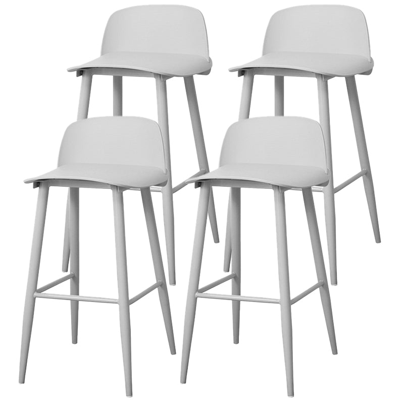 Coffee Shop Footrest Scandinavian Stool Matte Finish Plastic Barstool