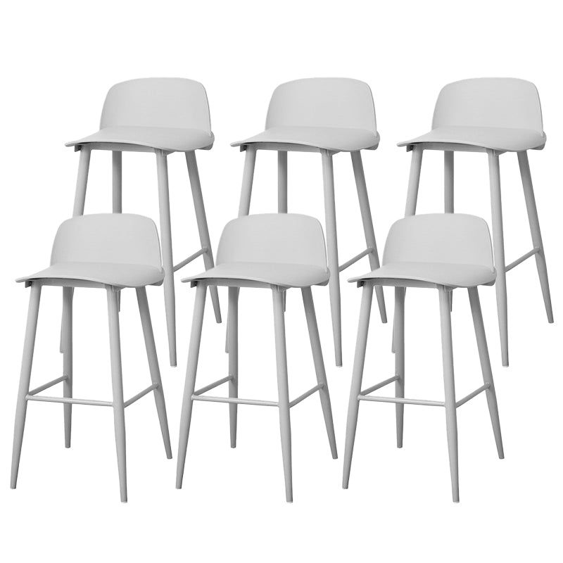 Coffee Shop Footrest Scandinavian Stool Matte Finish Plastic Barstool