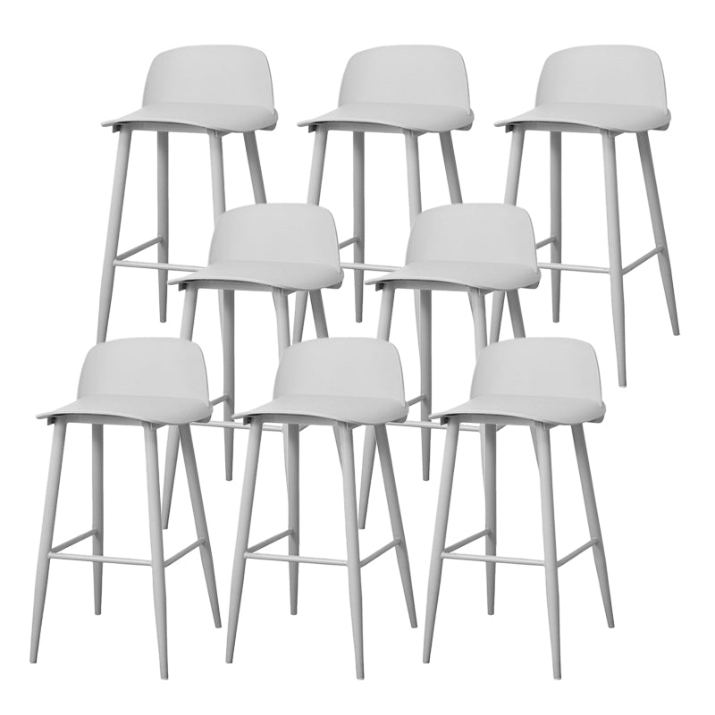 Coffee Shop Footrest Scandinavian Stool Matte Finish Plastic Barstool