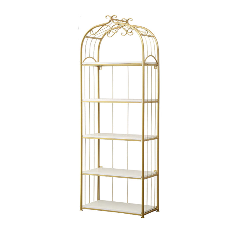 Glam Style Gold Bookshelf Metal Open Shelf Bookcase for Home