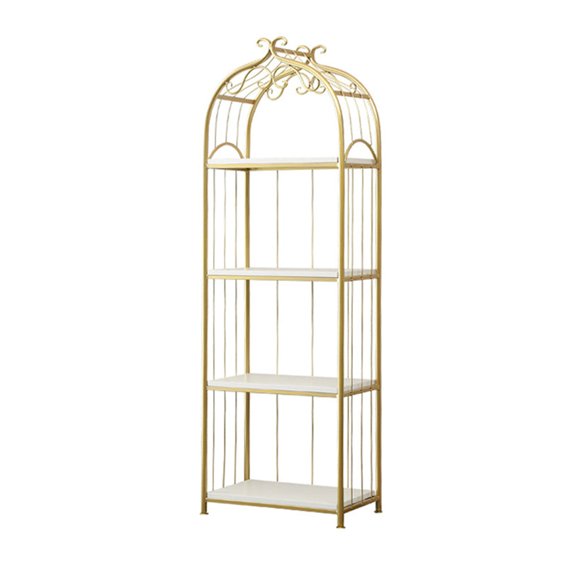 Glam Style Gold Bookshelf Metal Open Shelf Bookcase for Home