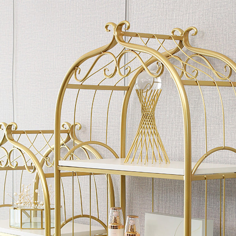 Glam Style Gold Bookshelf Metal Open Shelf Bookcase for Home