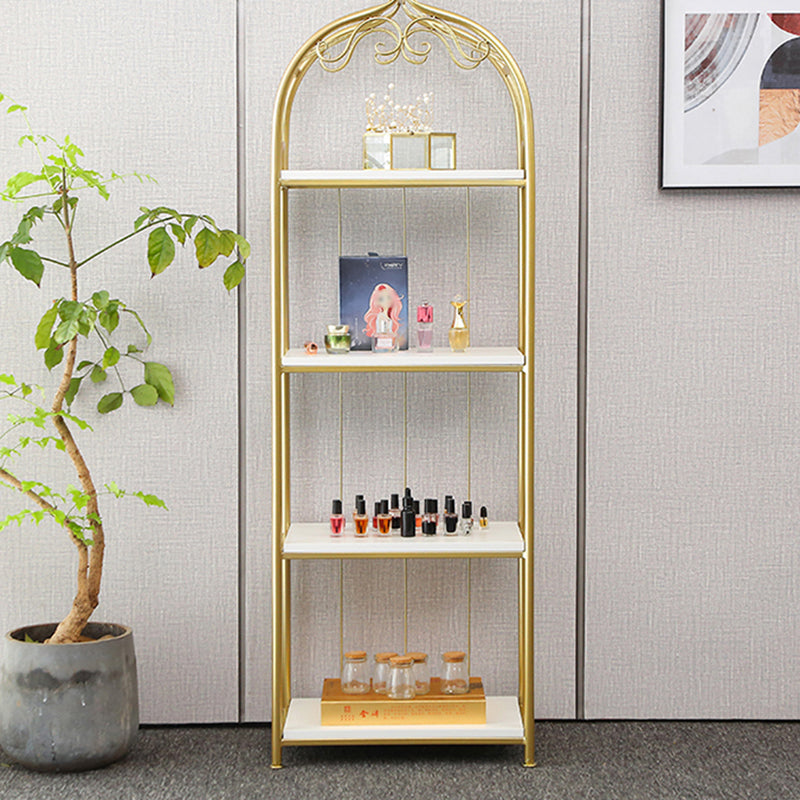 Glam Style Gold Bookshelf Metal Open Shelf Bookcase for Home