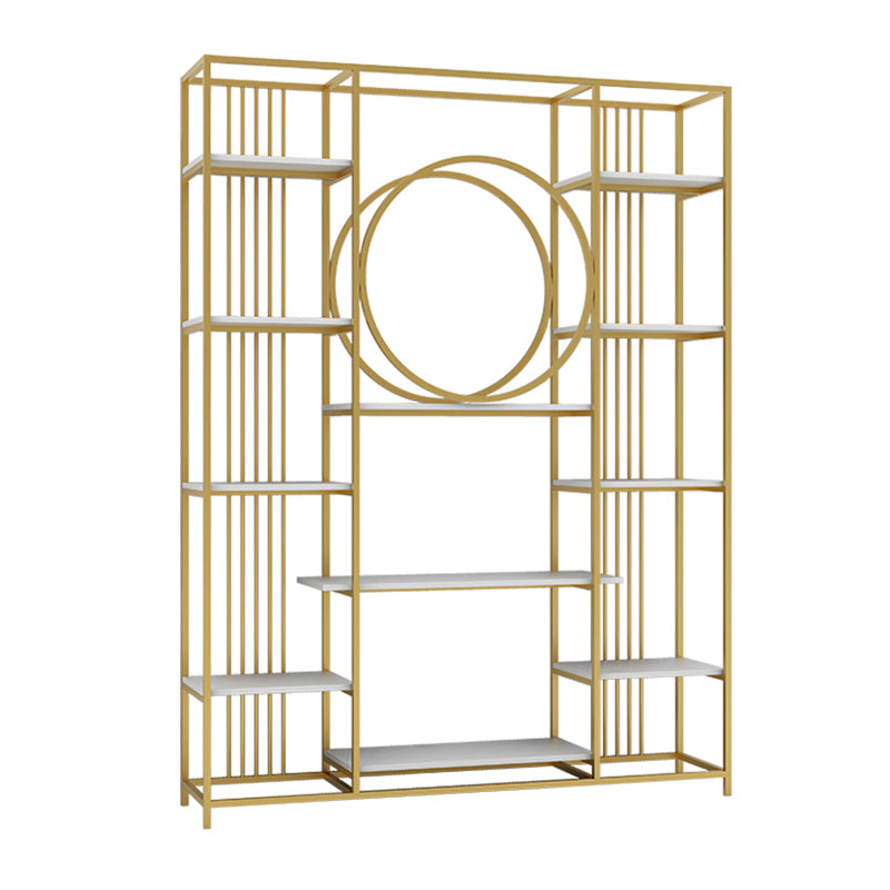 Glam Style Metal Bookshelf Etagere Open Shelf Bookcase for Home