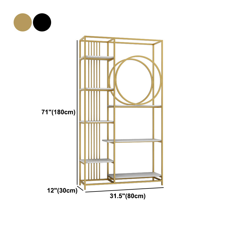 Glam Style Metal Bookshelf Etagere Open Shelf Bookcase for Home