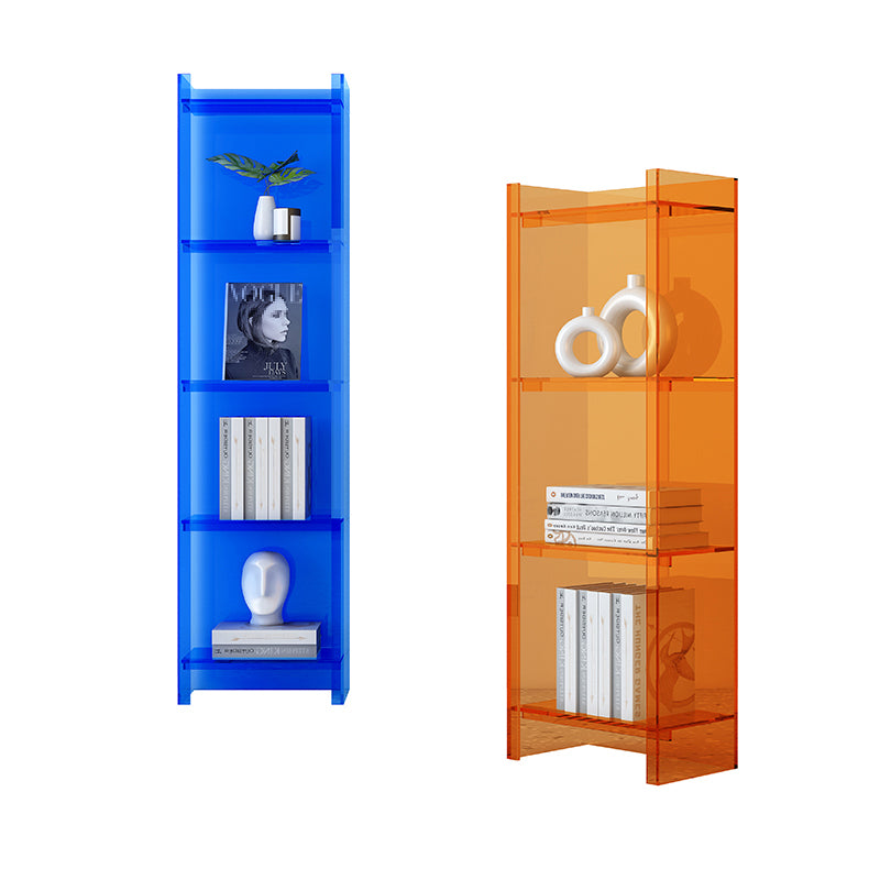Acrylic Closed Back Standard Bookshelf Glam Vertical Bookshelf
