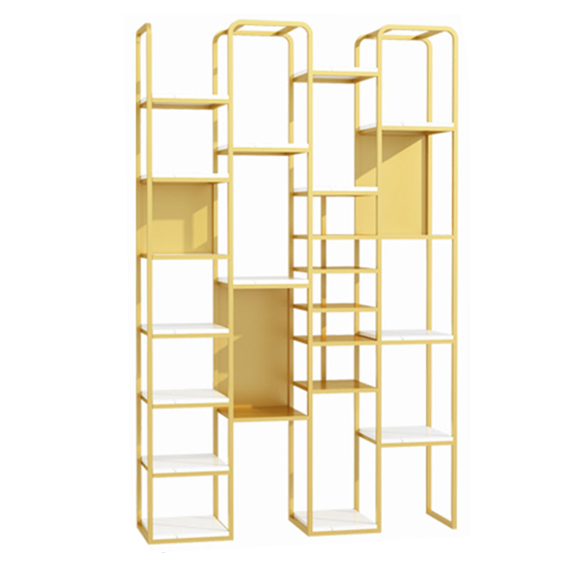 Glam Style Metal Bookshelf Open Etagere Shelf Bookcase for Home Office