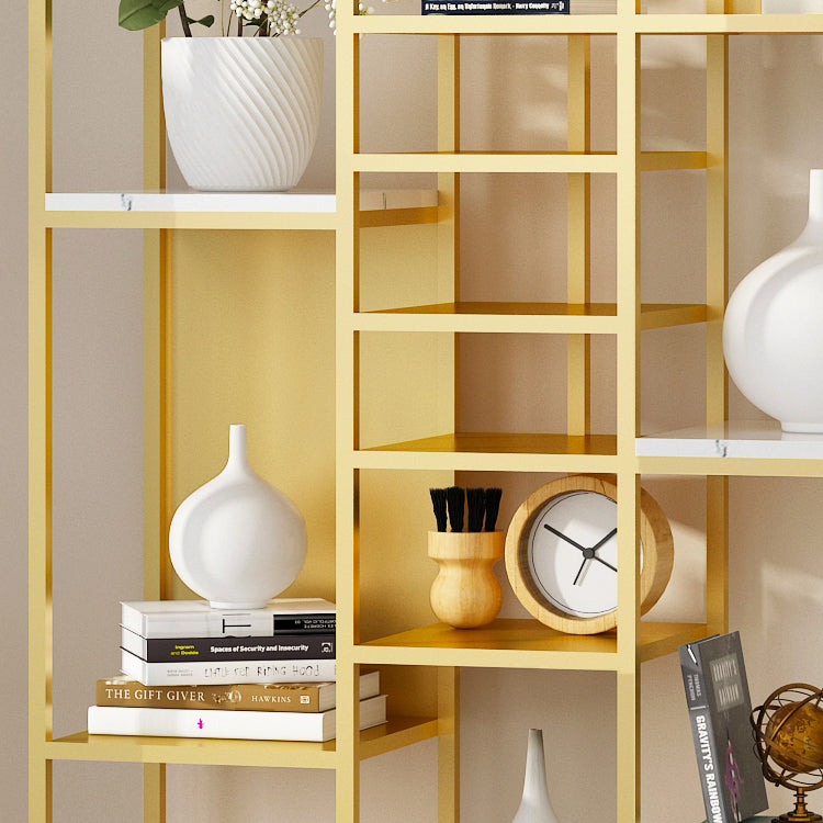 Glam Style Metal Bookshelf Open Etagere Shelf Bookcase for Home Office