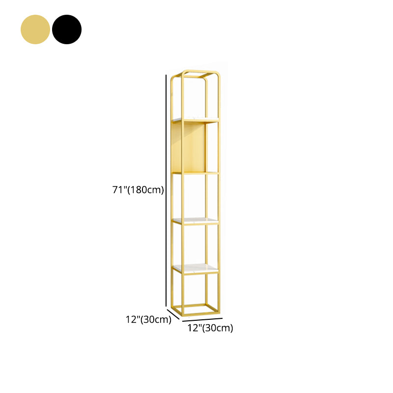 Glam Style Metal Bookshelf Open Etagere Shelf Bookcase for Home Office