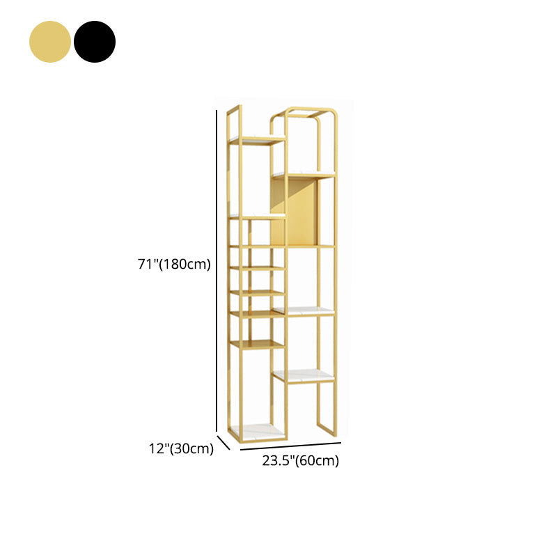 Glam Style Metal Bookshelf Open Etagere Shelf Bookcase for Home Office