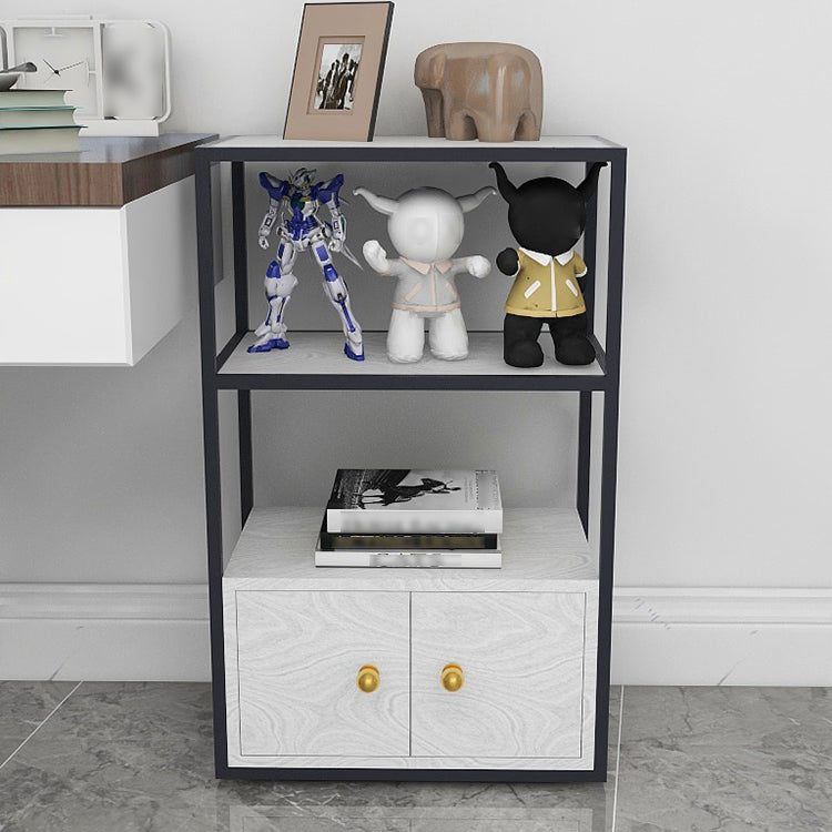 Glam Style Open Bookshelf Etagere Shelf Bookcase with Cabinet for Home
