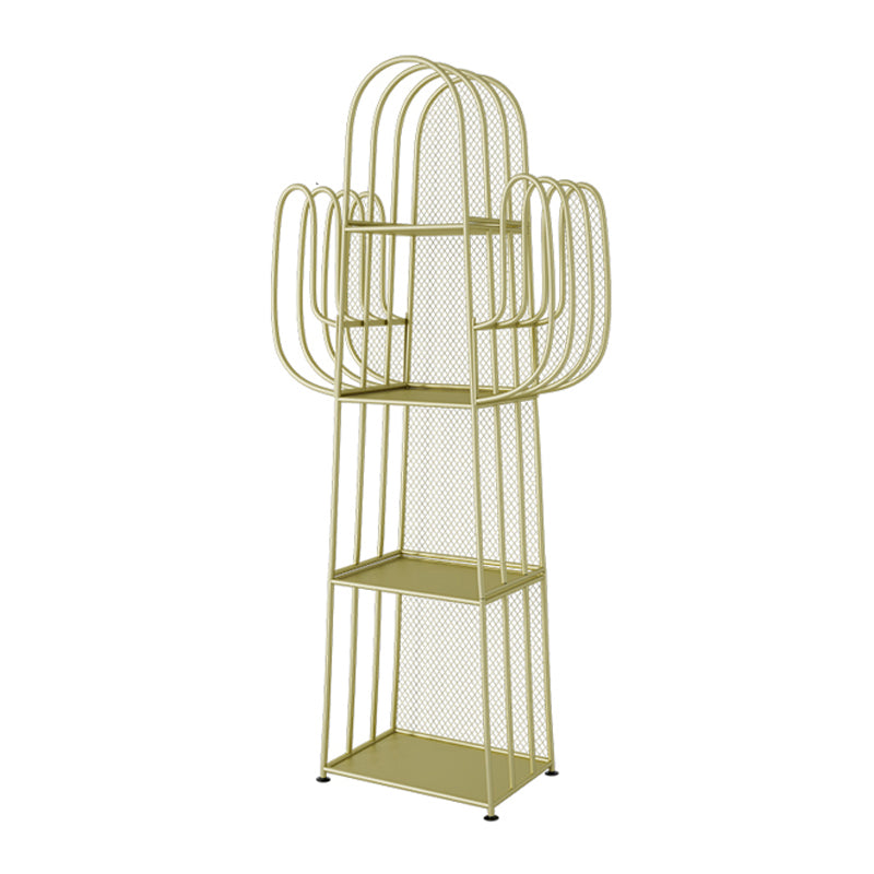 18.1"L Scandinavian Style Standard Bookcase Metal Closed Back Bookshelf