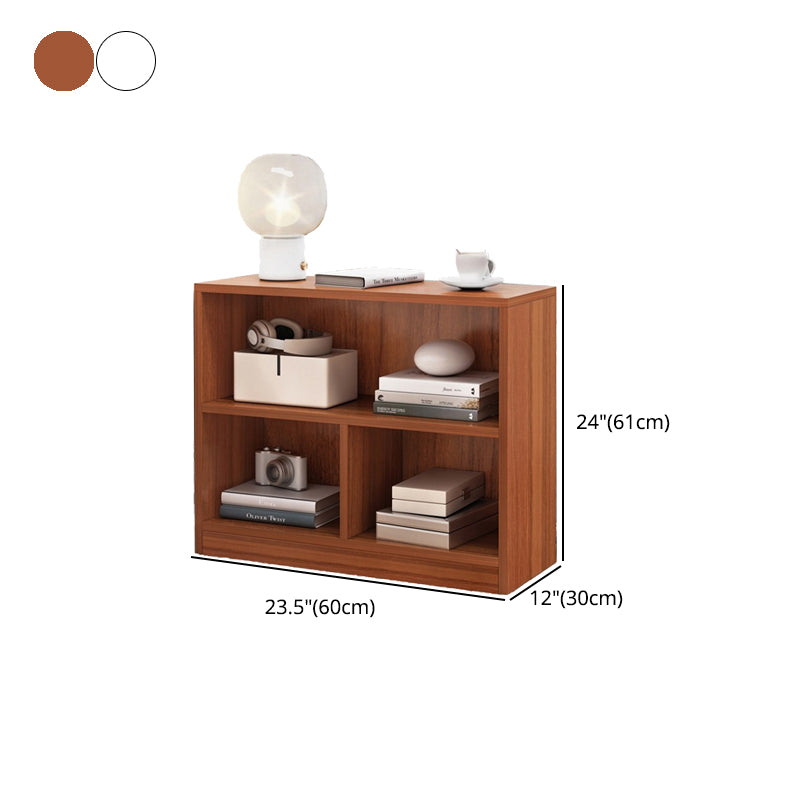 White and Brown Standard Bookshelf Scandinavian Manufactured Wood Bookshelf