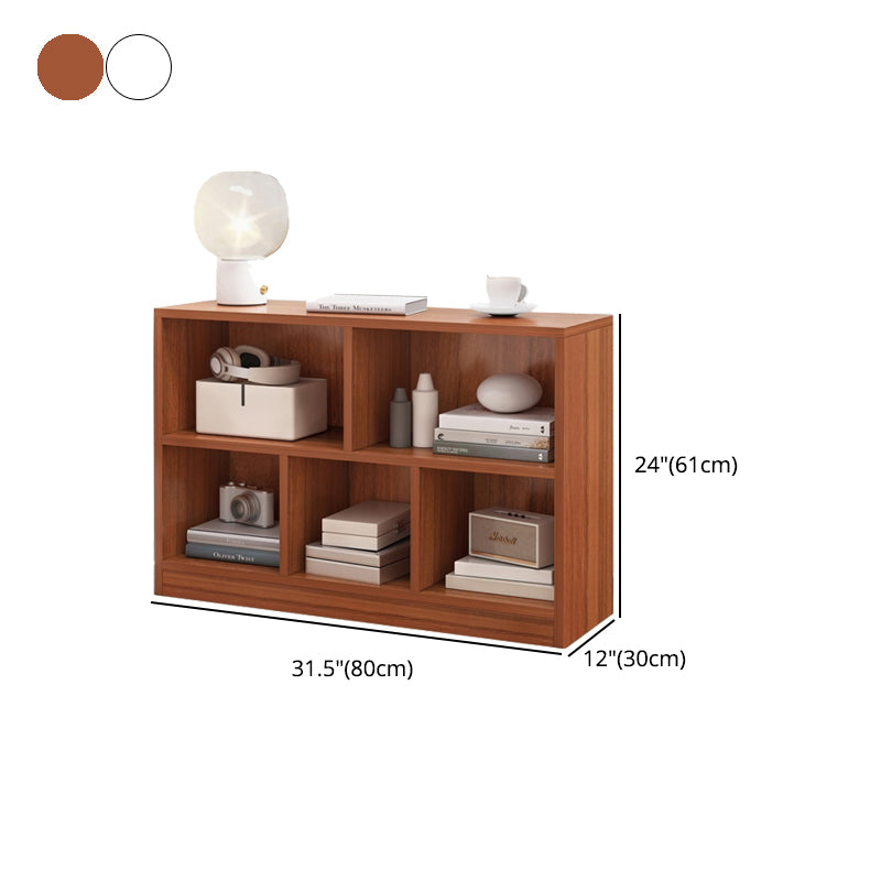 White and Brown Standard Bookshelf Scandinavian Manufactured Wood Bookshelf