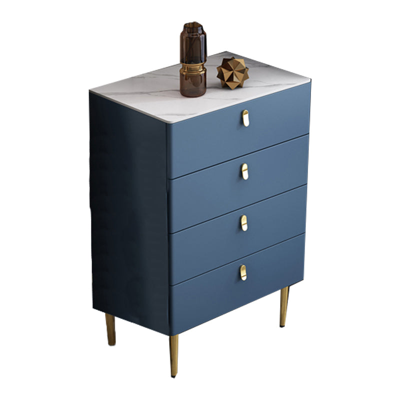 Glam Buffet/Console Pine Solid Wood and Stone Dining Buffet with Drawers