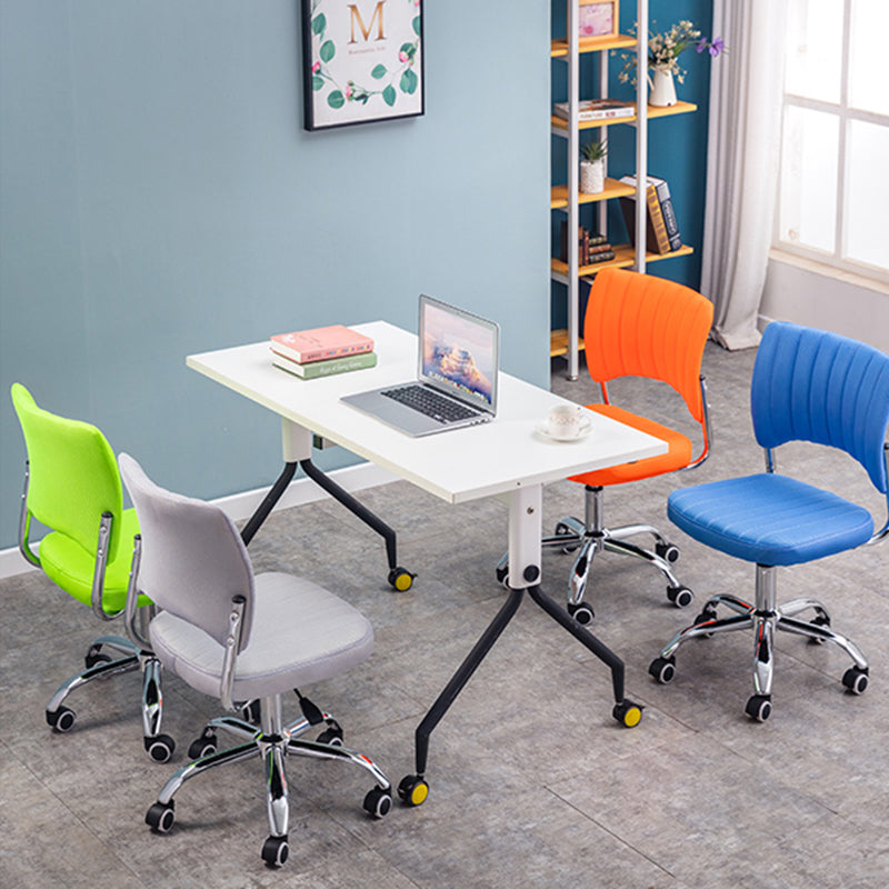 Chrome Frame Modern Office Chair Armless Desk Chair with Mid Back