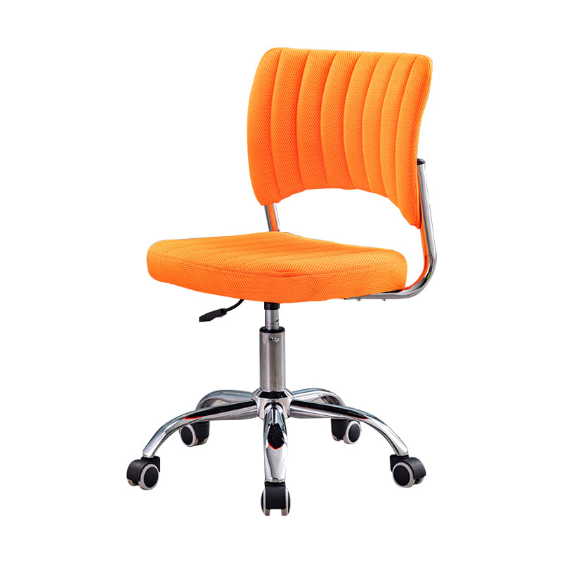 Chrome Frame Modern Office Chair Armless Desk Chair with Mid Back