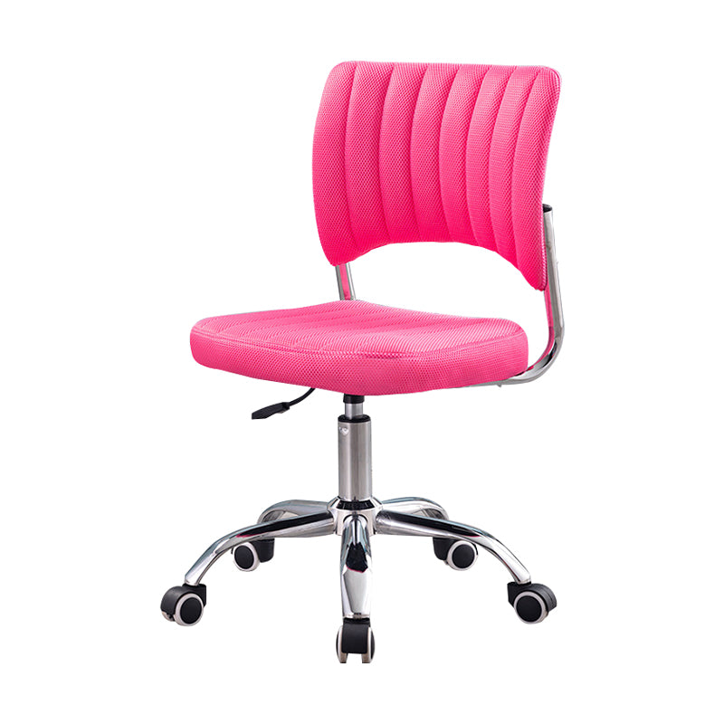 Chrome Frame Modern Office Chair Armless Desk Chair with Mid Back