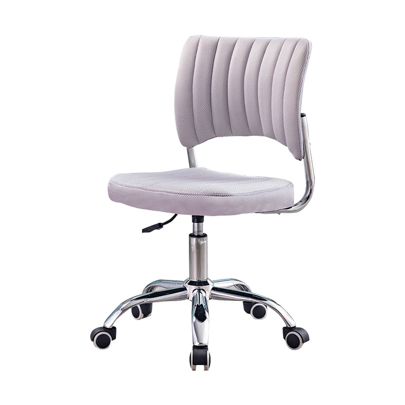 Chrome Frame Modern Office Chair Armless Desk Chair with Mid Back