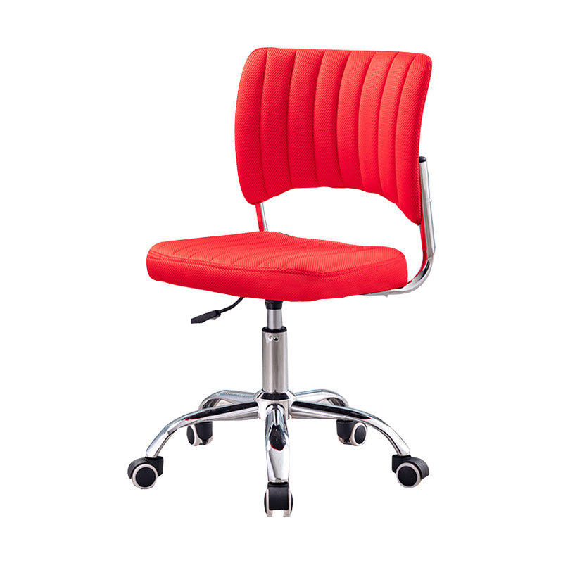 Chrome Frame Modern Office Chair Armless Desk Chair with Mid Back