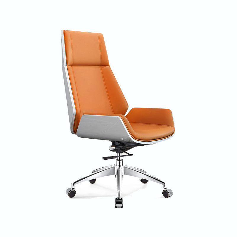 Chrome Metal Frame Modern Desk Chair with High Back Armless Executive Office Chair