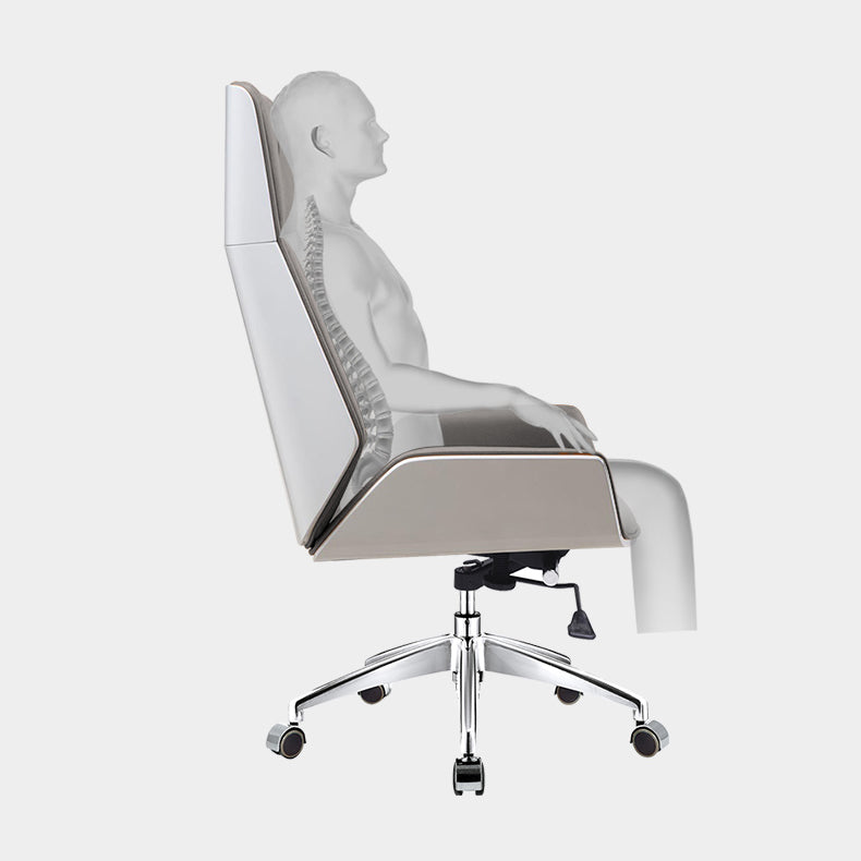 Chrome Metal Frame Modern Desk Chair with High Back Armless Executive Office Chair