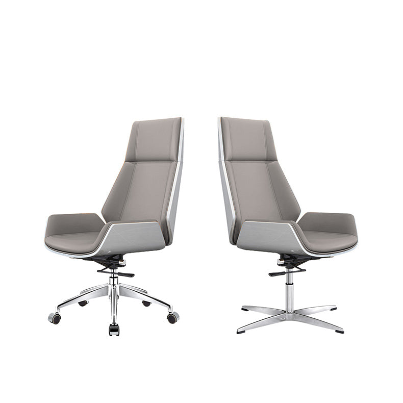 Chrome Metal Frame Modern Desk Chair with High Back Armless Executive Office Chair