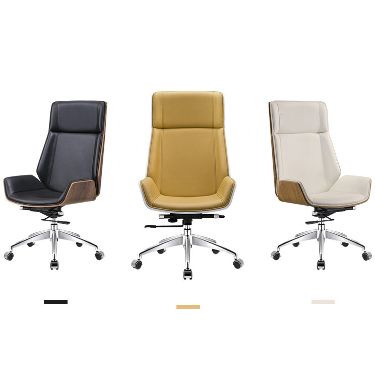 Chrome Metal Frame Modern Desk Chair with High Back Armless Executive Office Chair
