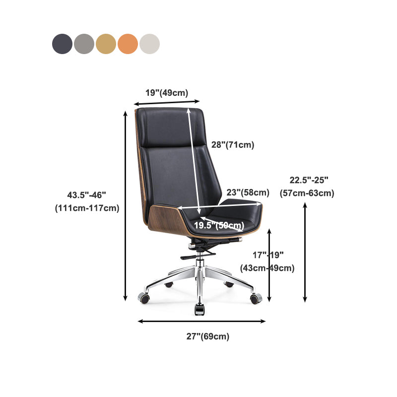 Chrome Metal Frame Modern Desk Chair with High Back Armless Executive Office Chair