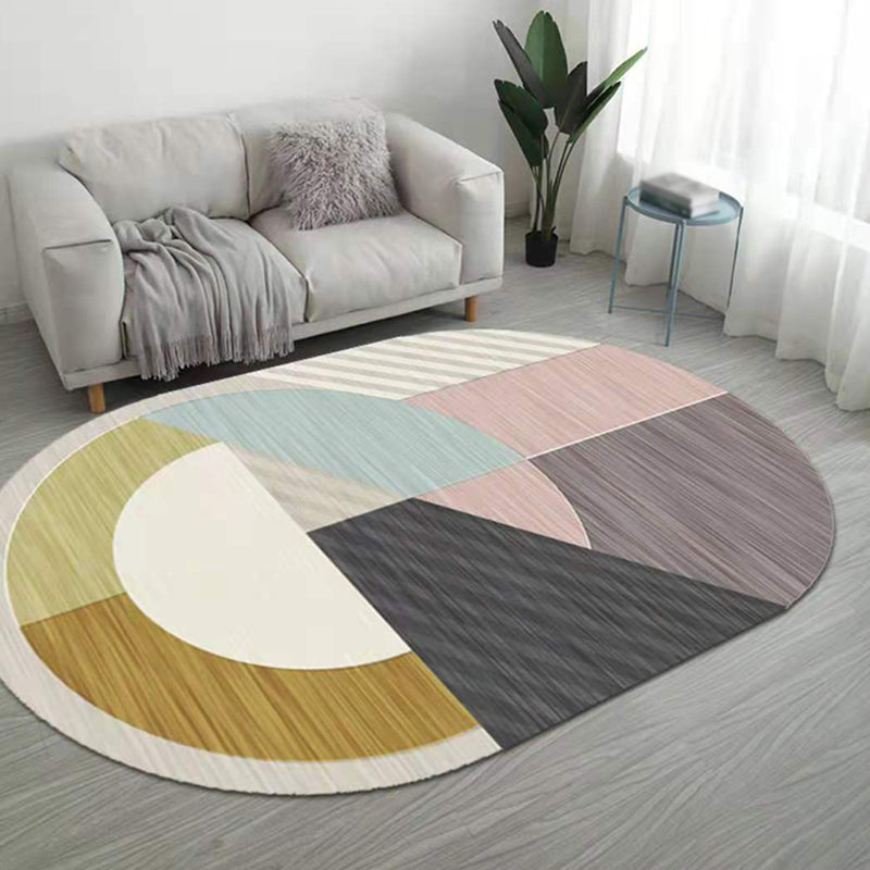 Tapis bloc de couleur vert clair, tapis d'intérieur nordique en Polyester, lavable pour la décoration de la maison