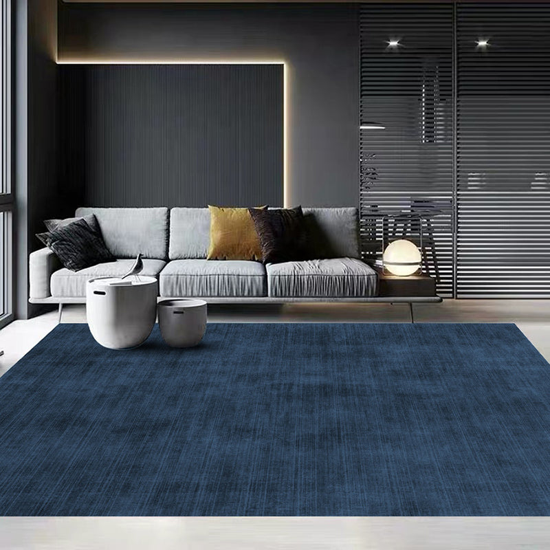 Dark Red Modern Rug Polyester Pure Color Rug Stain Resistant Rug for Living Room