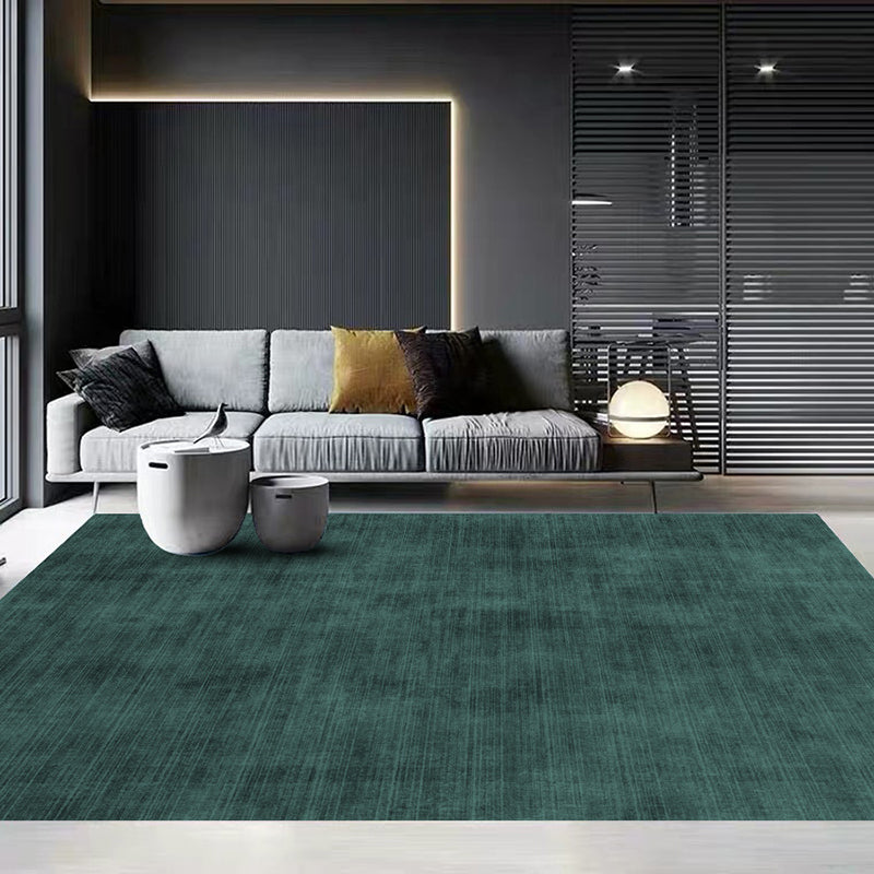 Dark Red Modern Rug Polyester Pure Color Rug Stain Resistant Rug for Living Room
