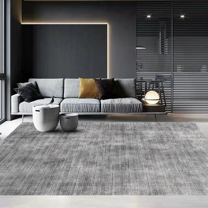Dark Red Modern Rug Polyester Pure Color Rug Stain Resistant Rug for Living Room
