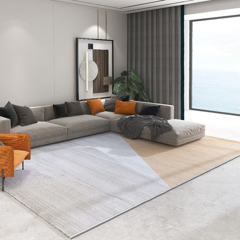 Orange Straight Stripe Rug Polyester Modern Rug Stain Resistant Rug for Living Room