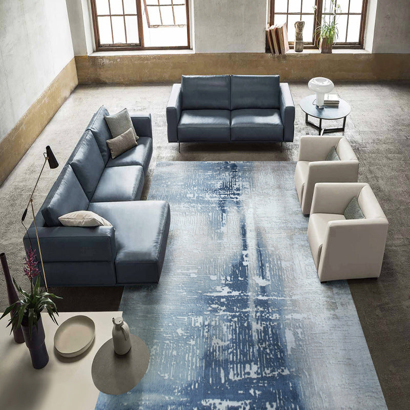 Grey Contemporary Carpet Polyester Graphic Carepet Washable Carpet for Living Room